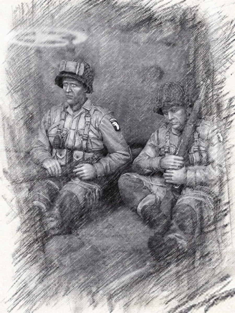 

1/35 Resin Model Figure Kits GK , Two People，No Tank，Military Theme，Unassembled And Unpainted，389B