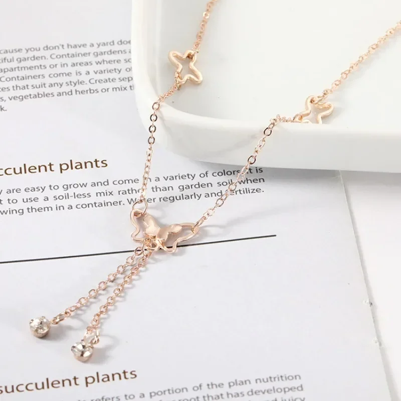 Bohemian Hollow Butterfly Anklets for Women Fashion Insect Zircon Ankle Bracelet Summer Beach Foot Chain Jewel Gold Silver Color