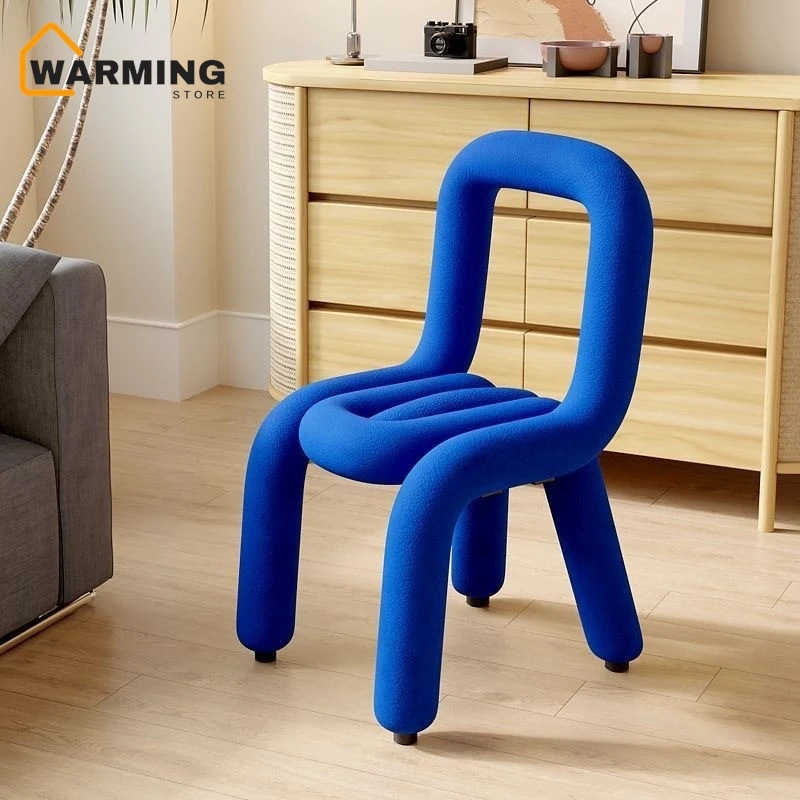 

Upgraded Network Red Shaped Chair Non-hollow Makeup Chair Bedroom Dressing Stool Curved Tube Design Octopus Chair Dining Chair