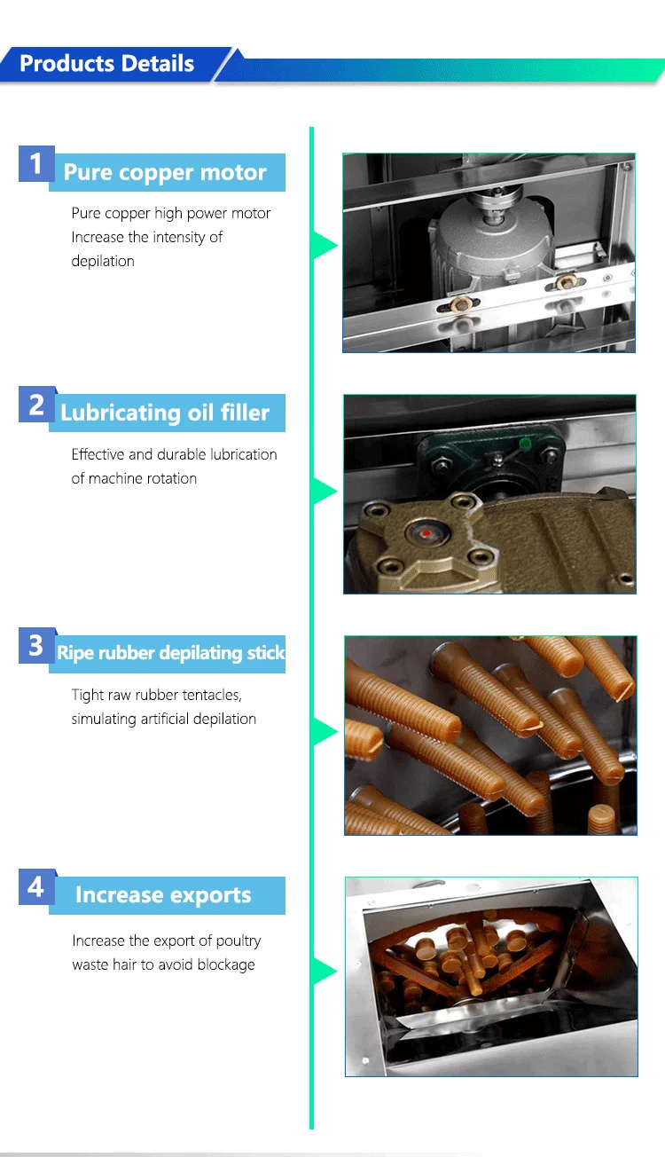 2025 معدات ذبح الدواجن الكهربائية آلة نتف ريش الدجاج والبط والأوز