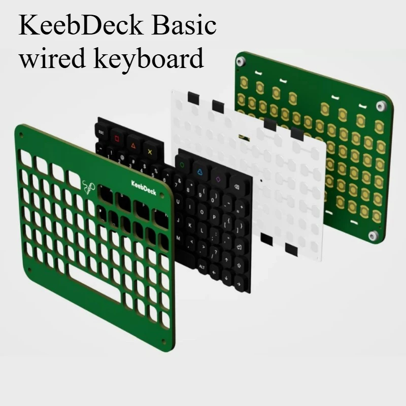 KeebDeck Basic Wired USB Keyboard Replica Custom STM32F042 Chip AP5032KTR Backlight Silicone Mini Keyboard for Windows Phone DIY