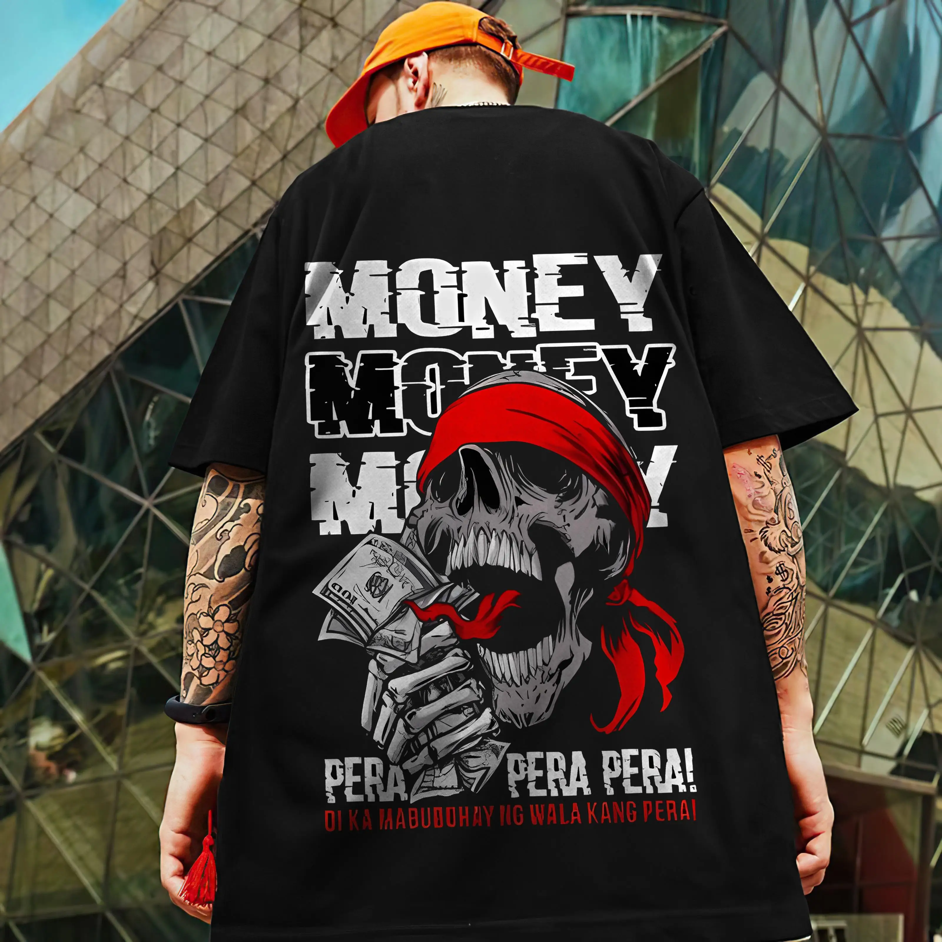 Retro Men's T-Shirt 3d Handheld Dollar Print T-Shirt For Men Hip-Hop Oversized Half Sleeve T Shirt Tops Trendy Man Clothes Tees