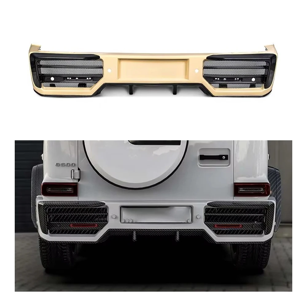 W464 G500 G550 G63 Prepreg Dry Carbon Fiber Car Parts Bodykit Rear Bumper Splitter for Mercedes Benz G Class W464 G500 G550 G63