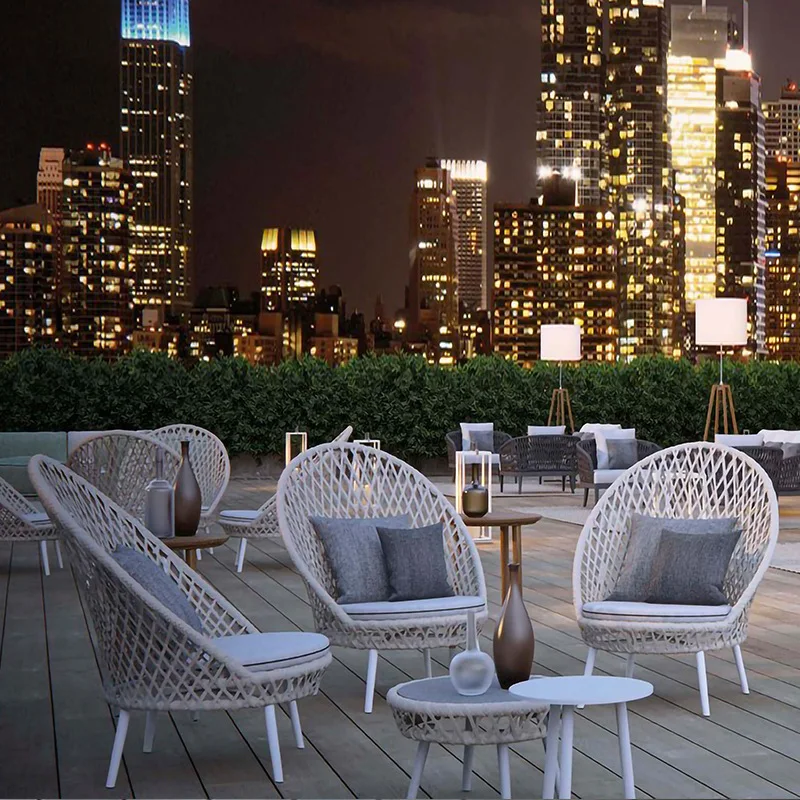 

Outdoor rattan sofa coffee table three-piece courtyard balcony outdoor terrace waterproof leisure single small rattan chair