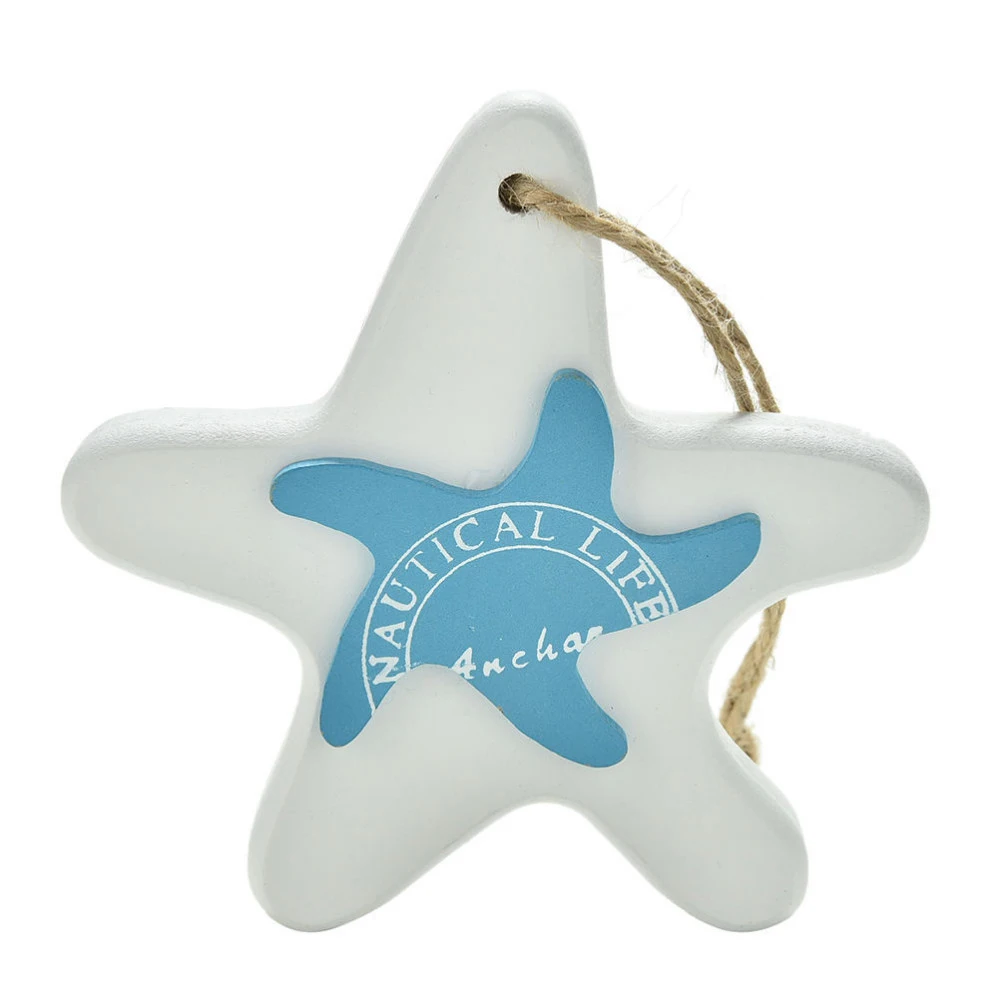 Fish Hanging Decor Small Adorn Marine Pendant Wooden Starfish Starfish String Fish Nautical Decor Crafts Pendant Fish Skewer