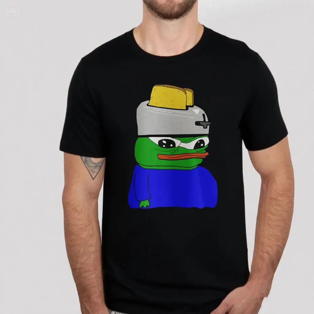 تي شيرت رجالي قطني من Apu Apustaja Toasterhead Pepe The Frog Fren Meme مضحك ثقافة الإنترنت وفكاهة جوفي تي شيرت جرافيك للجنسين #1