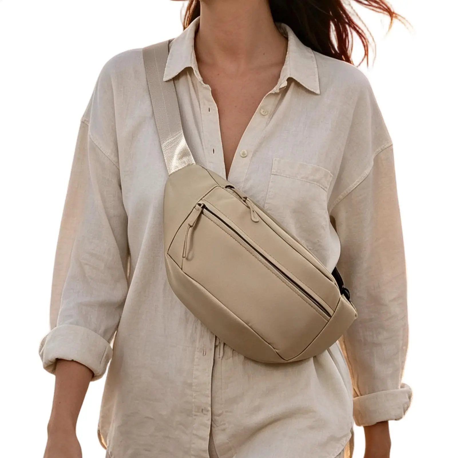 Crossbody bag Solid color sports chest bag Versatile and sophisticated crossbody bag Shoulder Sling Headphone Pouch
