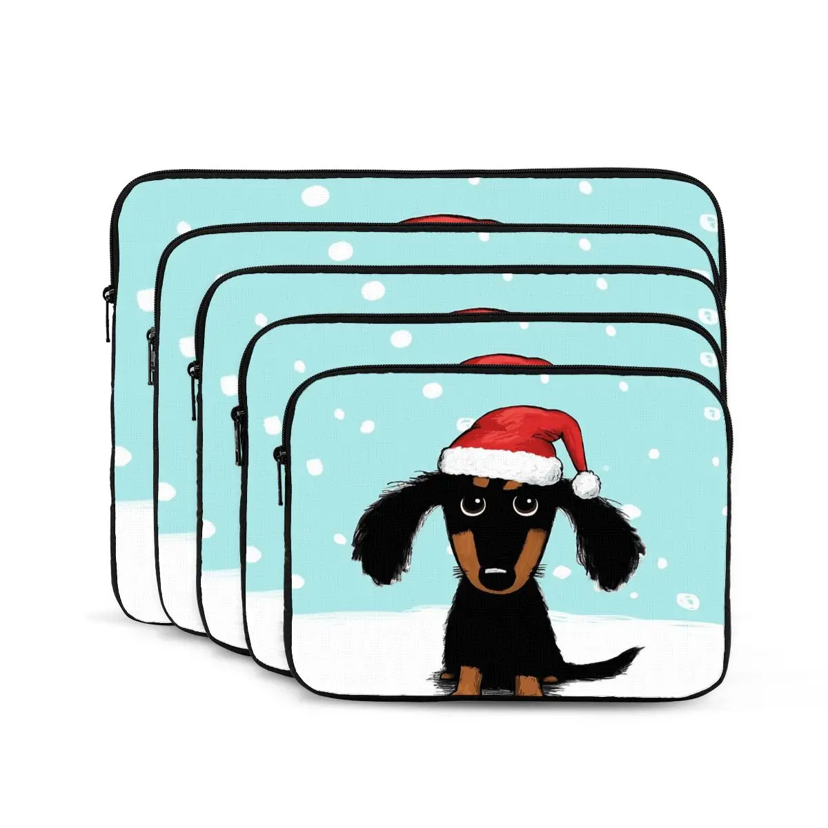Cute Dachshund Christmas Winter Wiener Dog Santa Notebook Laptop Bag  Notebook Sleeve Cover Bag Tablet Shockproof Case Bag
