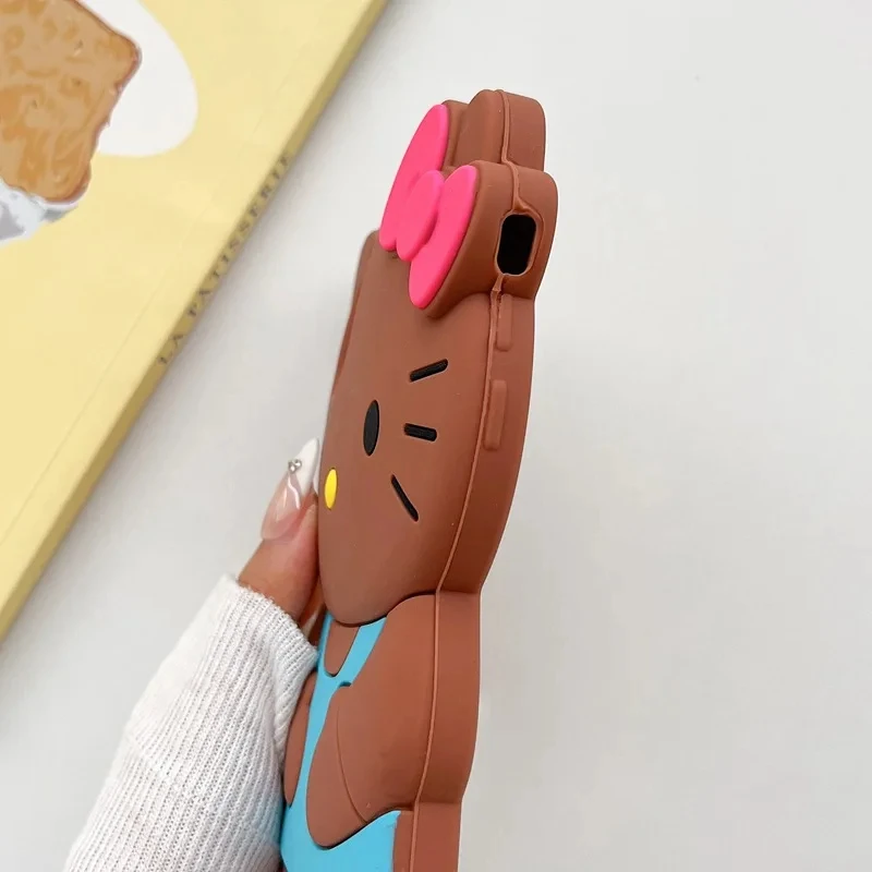 Hello Kitty Cartoon 3D Bow Case For iPhone 15 14 13 Pro Max 11 12 13 XR XS MAX 6 7 8 Plus SE Y2K Anti Fall Silicone Case image 4