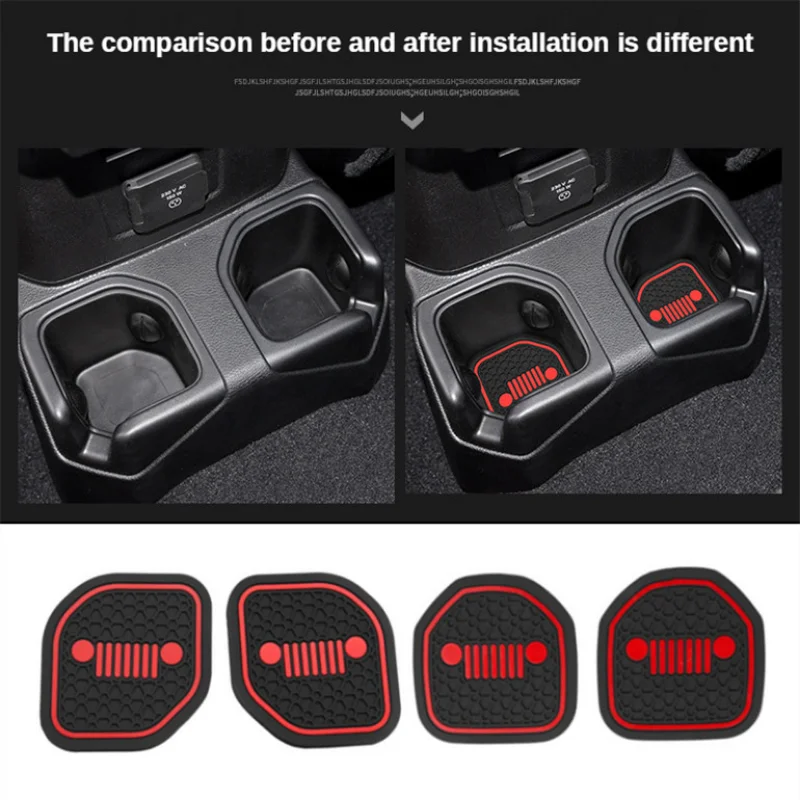 Car Interior Accessories for Jeep New JL Wrangler Water Coaster Special Slot Non-slip Water Cup Mat