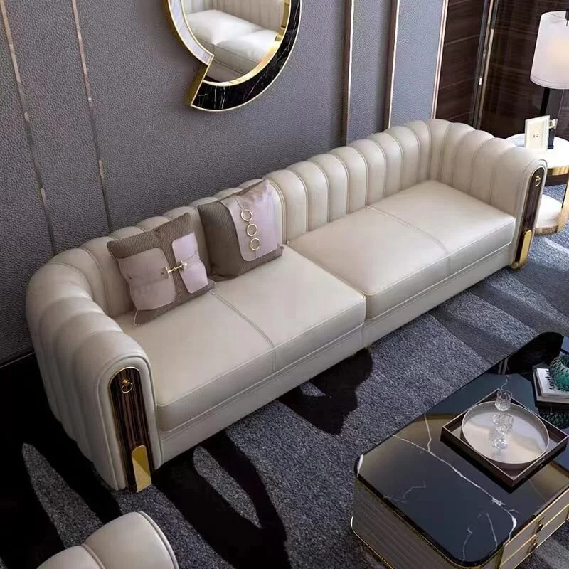 

#Affordable Luxury Modern Living Room Furniture 3 Seater Couch Premium Top Quality Leather Sofa