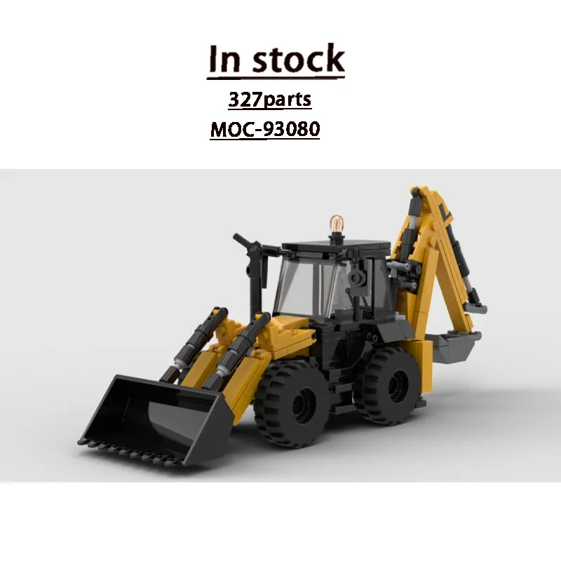 moc-93080-urban-agriculture-farm-cargo-excavator-building-block-model-327-parts-boys'-children's-birthday-christmas-toy-gift