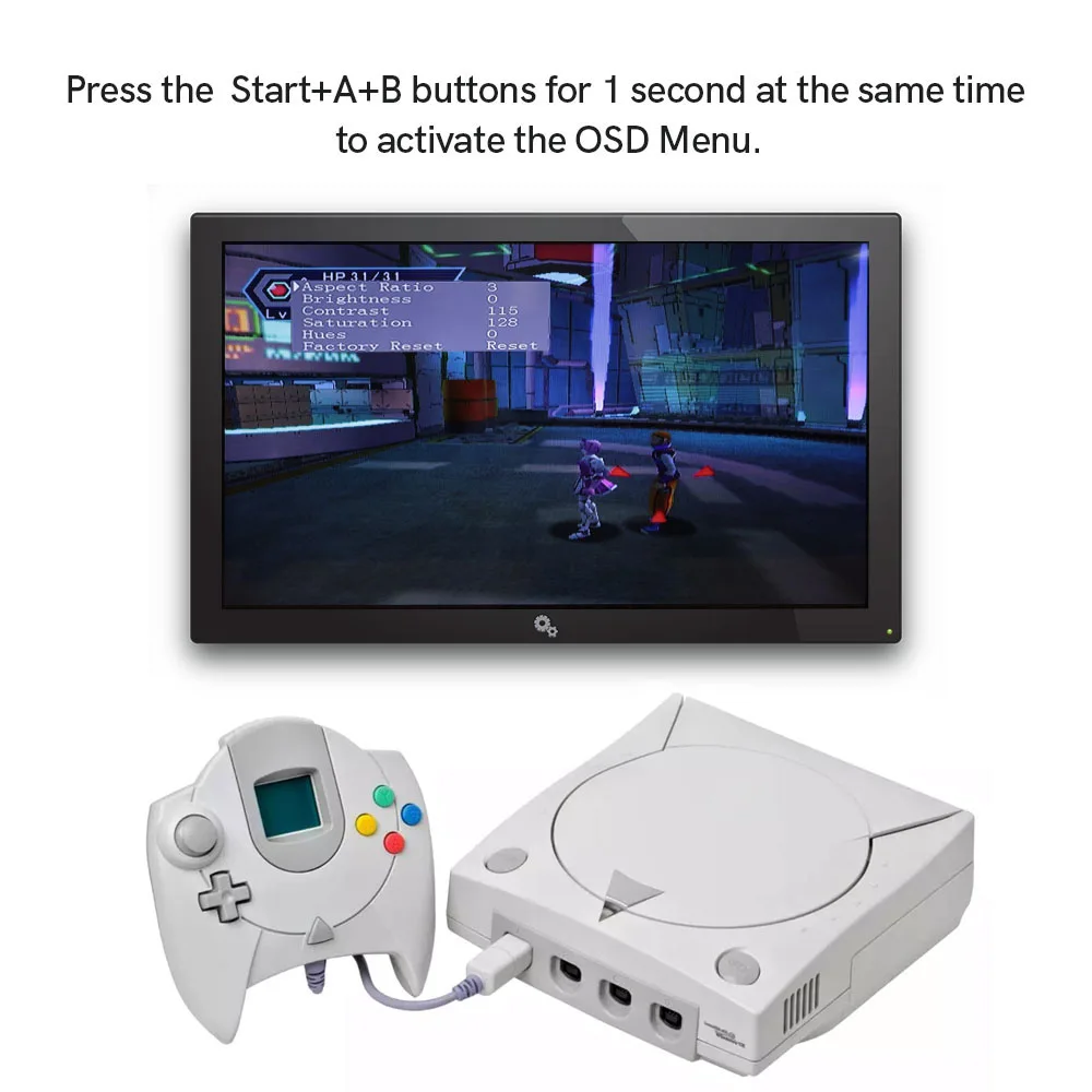 SEGA DC 디지털 HDMI MOD 키트용 디지털-디지털 1080P HDMI 3 TV 비율 SEGA Dreamcast 콘솔용