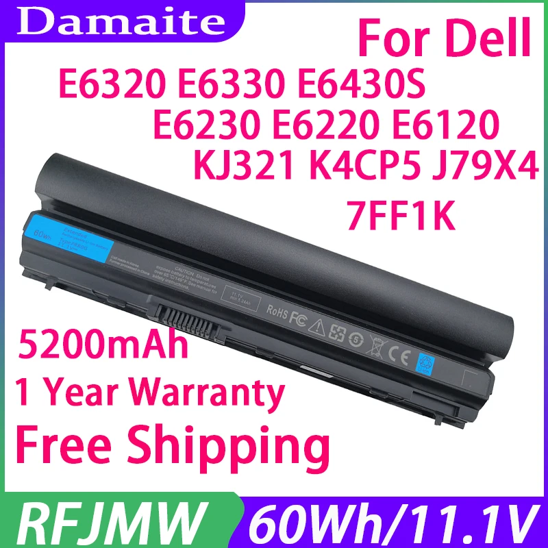 damaite rfjmw 7ff1k bateria do portatil para dell latitude e6320 e6330 e6220 e6230 e6120 e6430s frr0g frrog kj321 k4cp5 j79x4 rxjr6 01