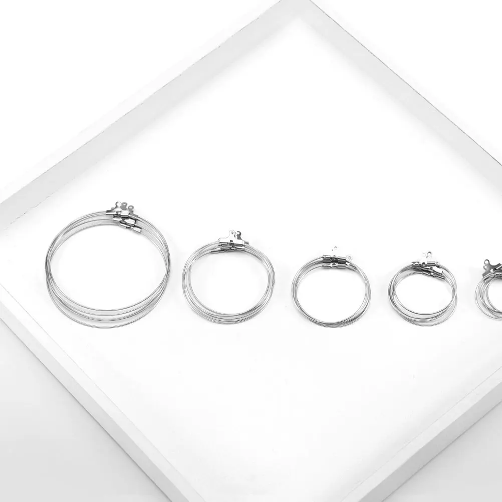 

20 Pcs Stainless Steel Hanging Ring Earrings Jewelry Pendant Dangler Round DIY Eardrop