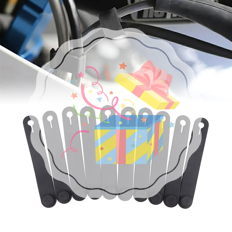 10Pcs Motorcycle Rubber Frame Securing Cable Wiring Harness Power Cord Tie Clutch Line Brake Cable Ties Elastic Fix Accessories