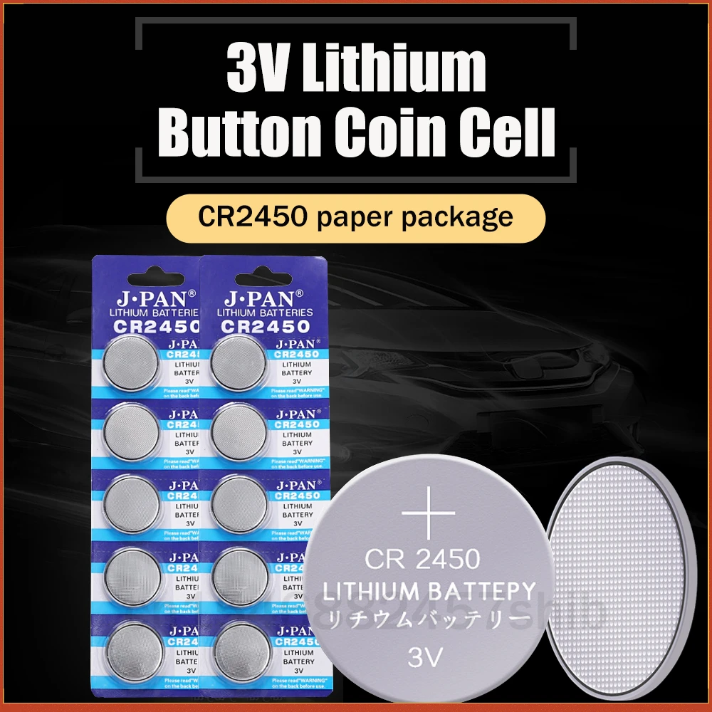 Original CR2450 CR 2450 3V Lithium Battery DL2450 Toy Car Key BR2450 LM2450 Button Coin Cells Remote Control  Watch LED Light