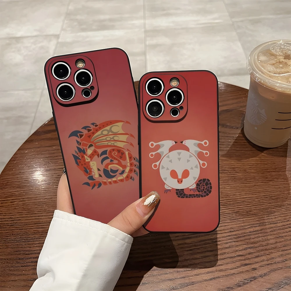 M-Monster Hunter Handyhülle für 17 Pro Max iPhone 14 16 Pro Max 12 15 Plus 13 Pro 11 Xr X Xs Rückseiten-Cover