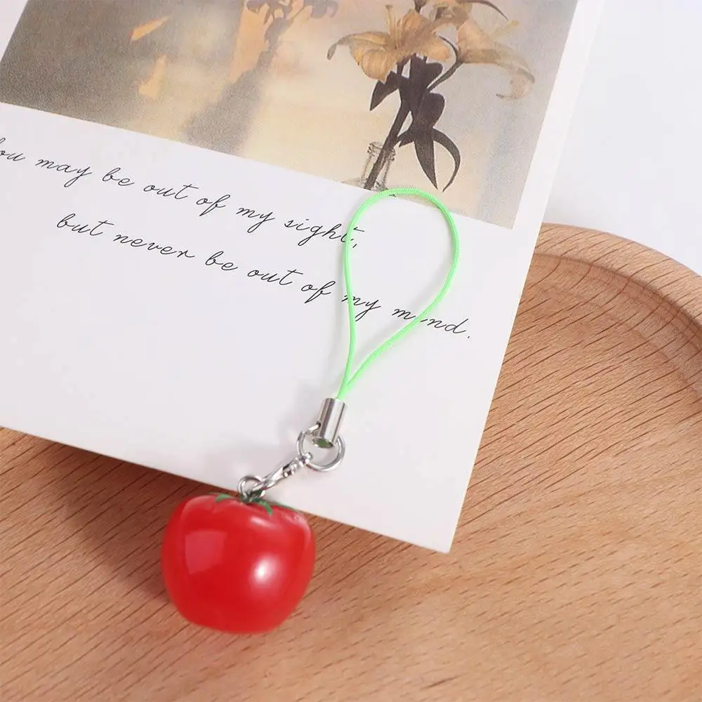 Keychain Accessories Strawberry Fruit Phone Charms Tomato Banana Cell Phone Lanyard Phone Strap Cute Phone Pendant Girl Woman