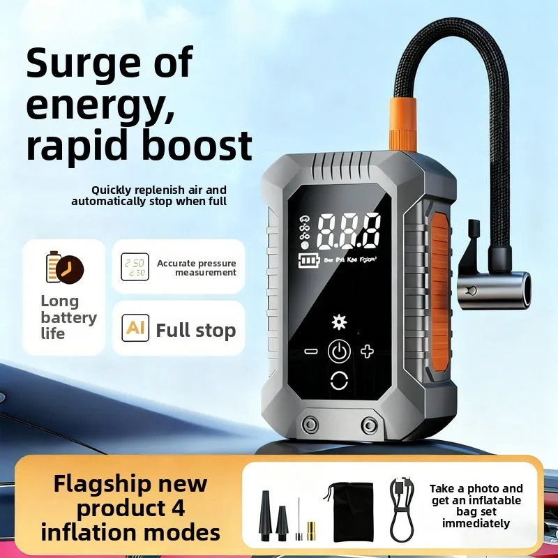 

Беспроводной портативный электрический насос для мотоциклов и автомобилей с цифровым дисплеем, подходит для накачивания шин автомобилей, велосипедов и мячей, аксессуары