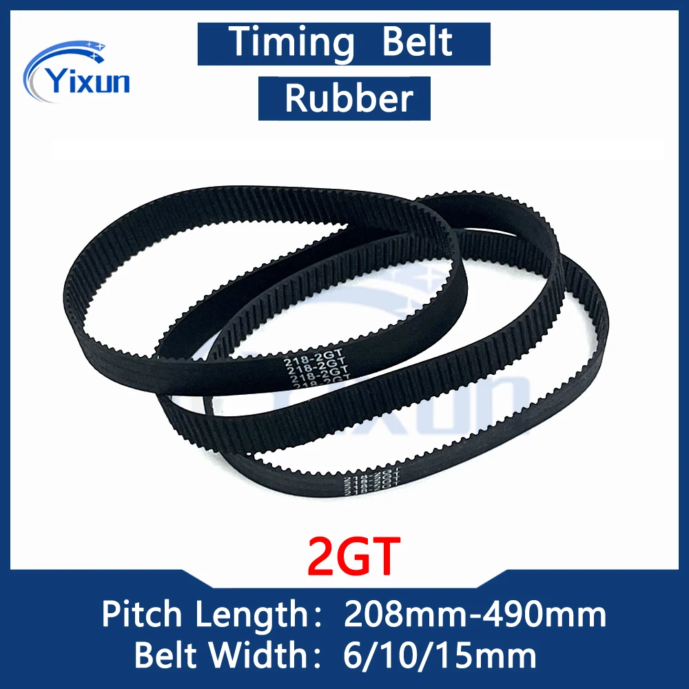 Timing Belt 2GT Length 208-490mm Width 6/10/15mm 2M Synchronous Belt 3D Printer Accessory Small Gap Pitch 2mm Rubber Drive Belt