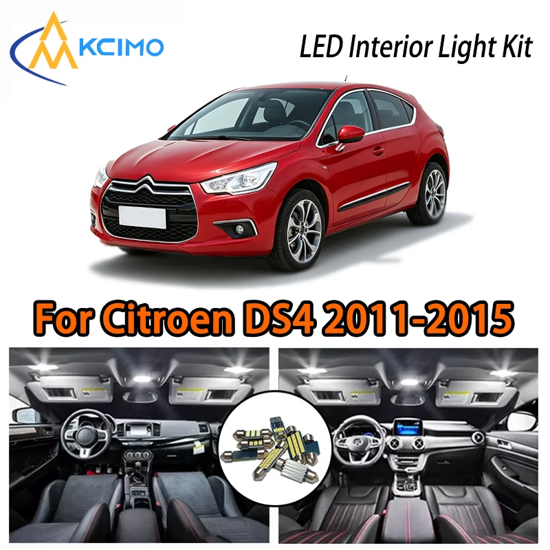 

For Citroen DS4 2011-2015, White Ice Blue Lights Kit Easy Install Car Atmosphere LED Interior