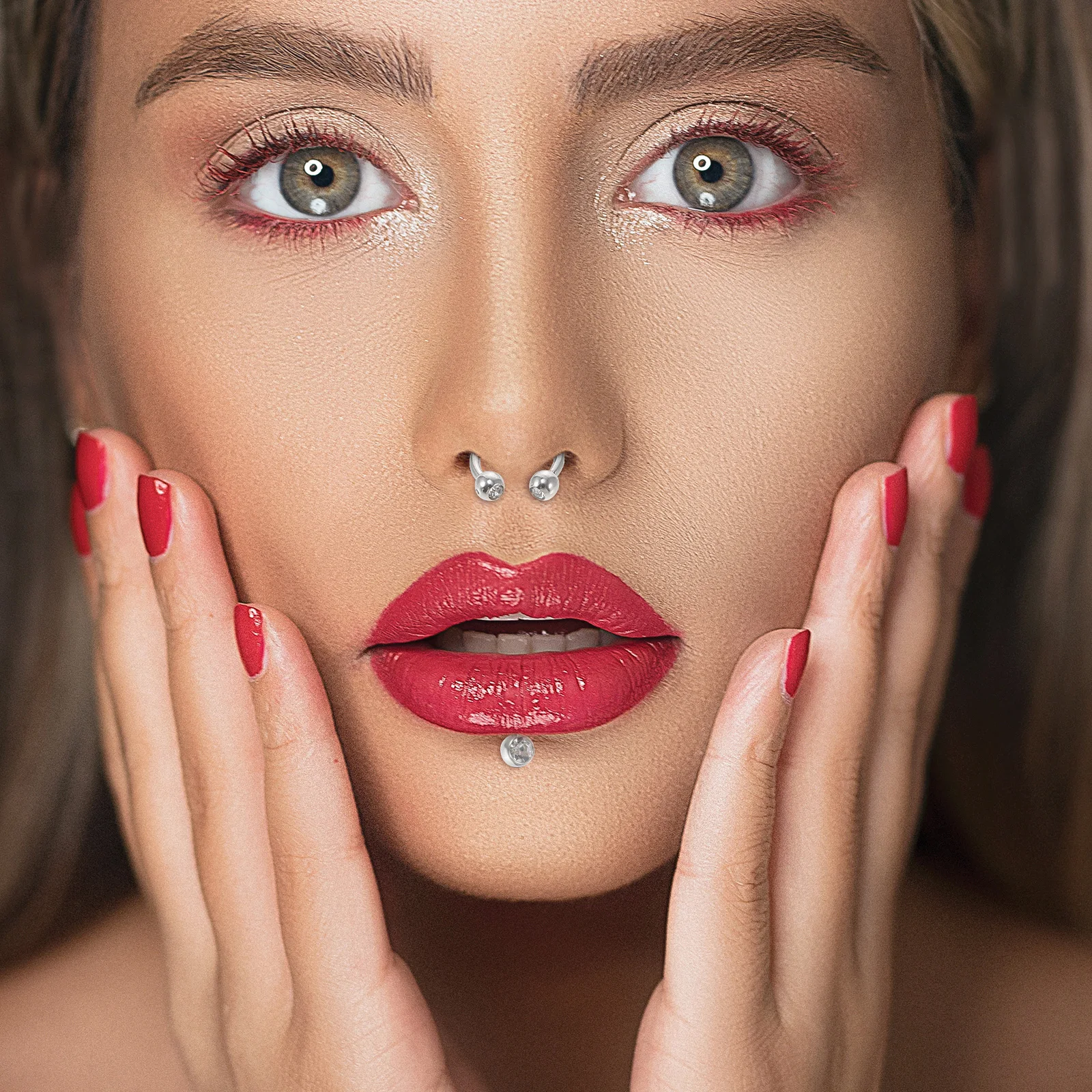 

40 Pcs Stainless Steel Jewelry Nose for Women Lip Piercings Cheek Women's Body
