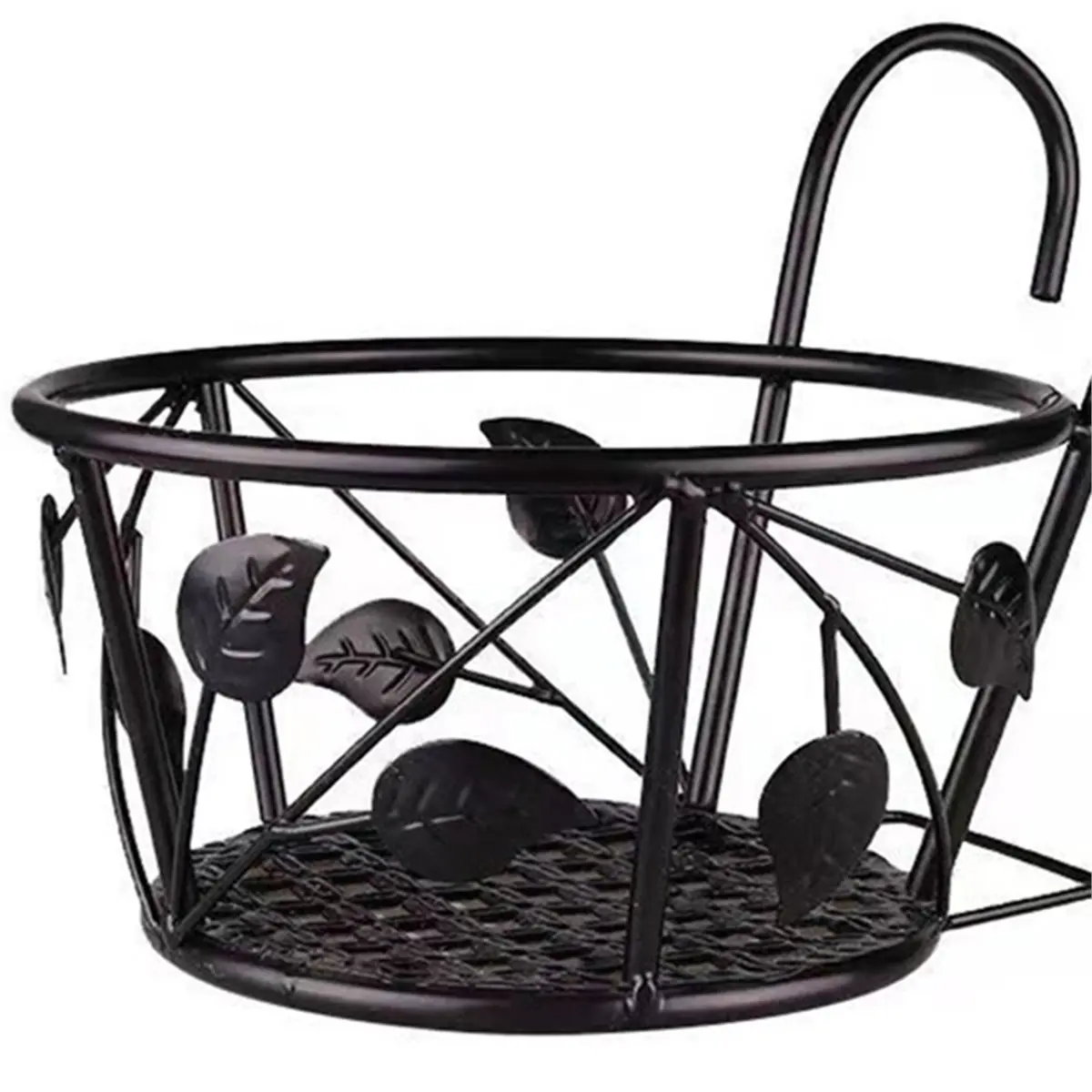 

Modern Metal Pergola Hanging Basket for Railings with Double Hook - Ideal for Balcony and Terrace