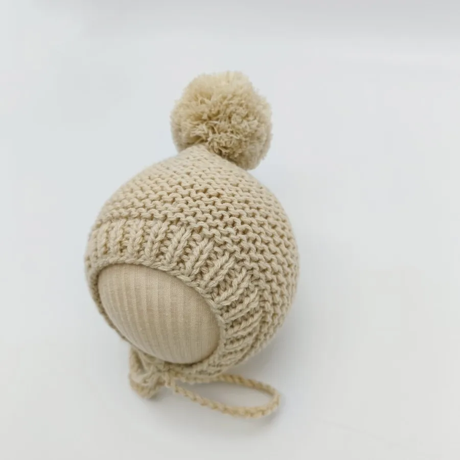 Newborn  Baby Boy Girl Pompom Hats  Newborn Photography Props