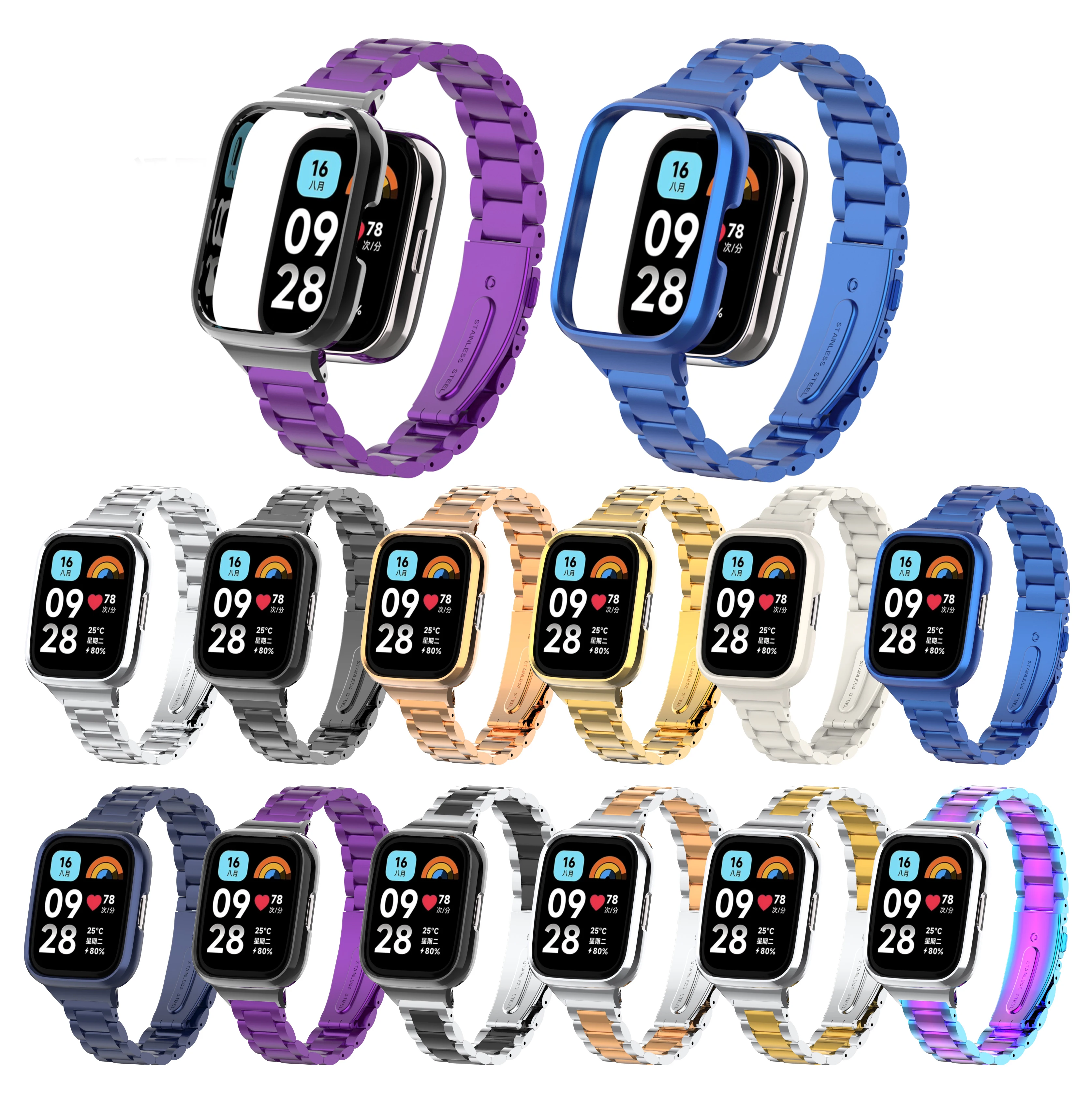 Bracelet For Xiaomi Mi Watch Lite 3 2 Active Strap Stainless Steel Wristband For Redmi Watch Metal CaseStrap WristSmartwatch