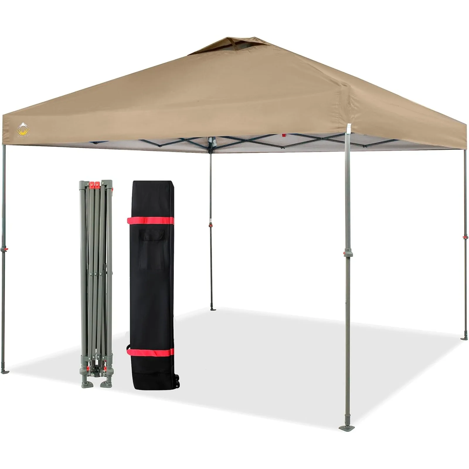 

US 10x10 Canopy Tent, Pop Up Beach Tent for Outdoor Shades with Wheeled Bag, 8 Stakes, 4 Ropes, Outdoor