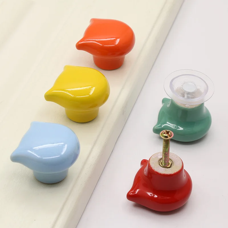 Cabinet Pulls and Handle for Furniture Door Dresser Children's Room Drawer Closet Wardrobe Pull Cartoon Animal Cat Ceramic Knobs