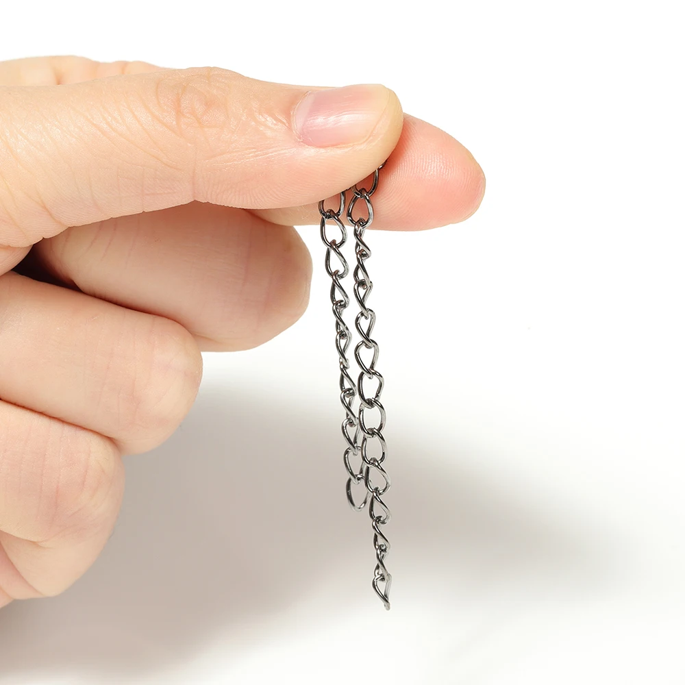 

100pcs Extension Chain Necklace 5cm Bulk Bracelet Extended Chains Tail Extender For DIY Jewelry Making Components Wholesale