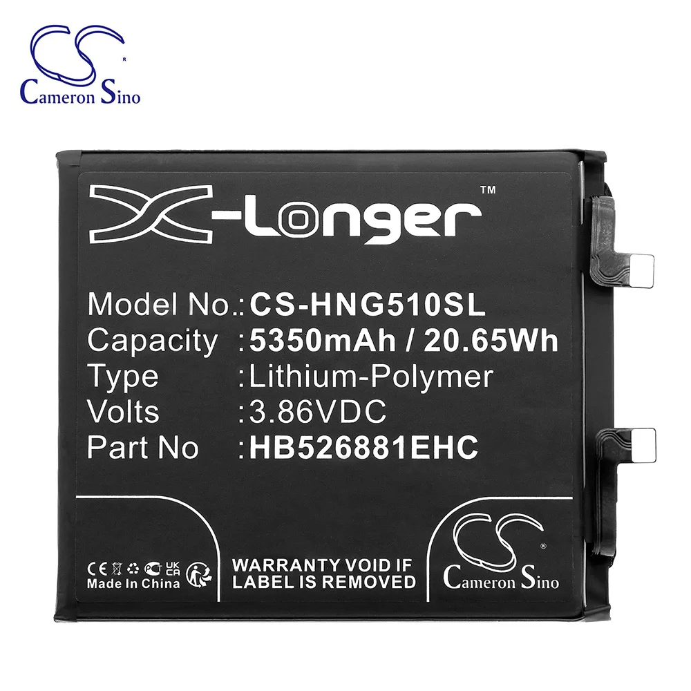 Mobile phone battery for 5350mAh Li-Polymer 3.86V 20.65Wh for Honor Magic 5 Pro HB526881EHC Digital Battery