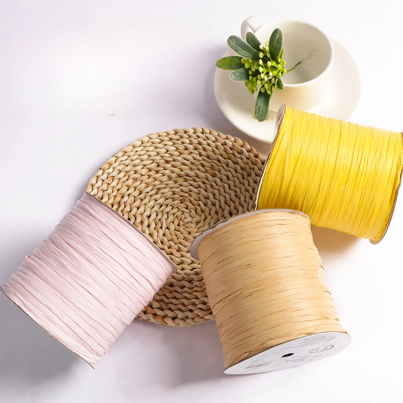 Lafite Paper Thread Hand Crochet Wool Thread Weaving Straw Crochet Yarn Summer Handknitting Sun Hat Roll 100% Plant Fiber Rope