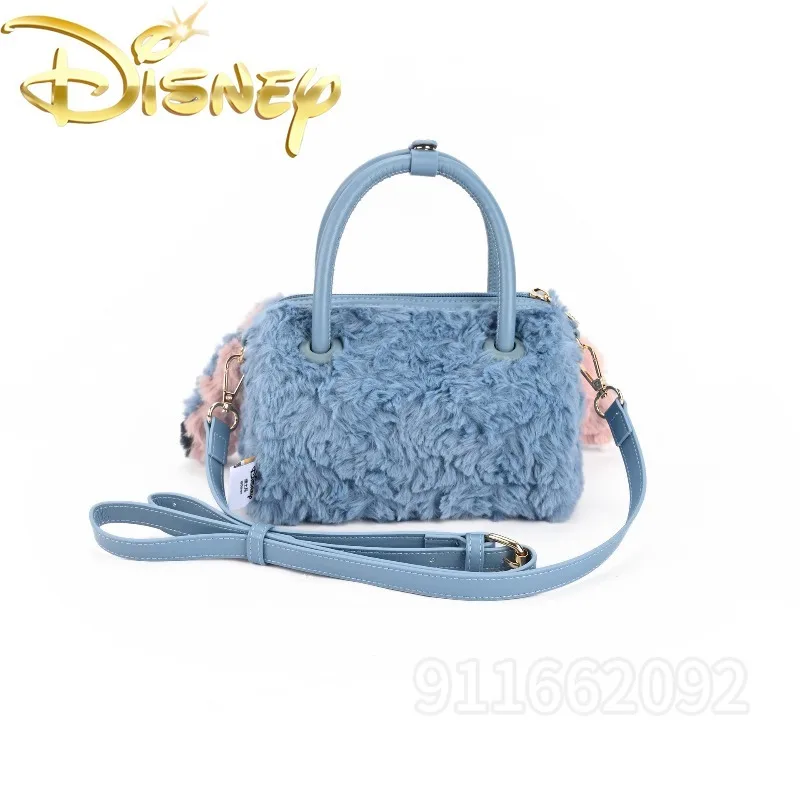 Disney New Plush Mini Women's Handbag Luxury Brand Original Fashion Women's Plush Shoulder Bag Cartoon Cute Mini Women's Bag