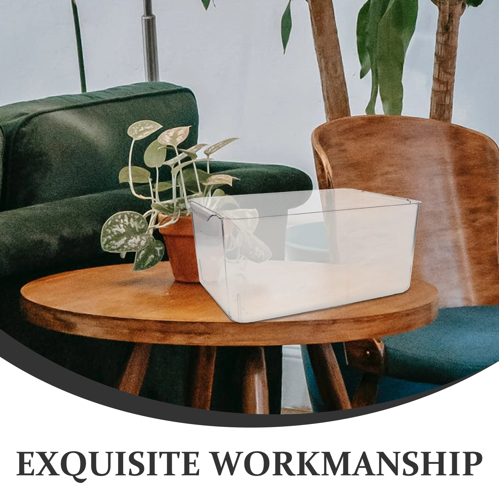 

Small Plastic Tank Transparent Clear Bowl For Home Decor Desktop Goldfish Aquarium Lightweight Breeding Box Office Decorative