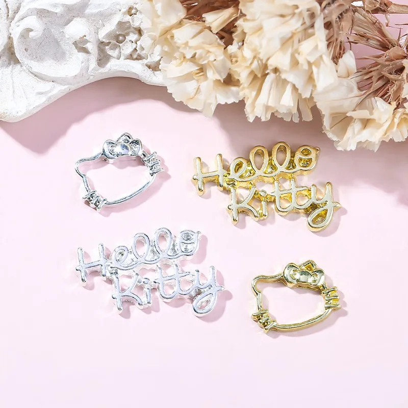 

10pcs Hello Kitty Accessory Cartoon Alloy Diy Nail Art Backpack Furniture Women Decorative Products Kawaii Girl Gift Wholesale
