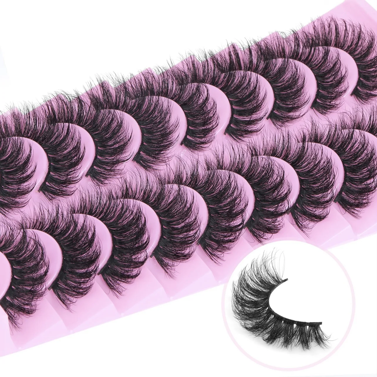 10 Pairs Fluffy Volume False Eyelashes - Visibly Thickened Natural Full Lashes - Fake Eyelashes