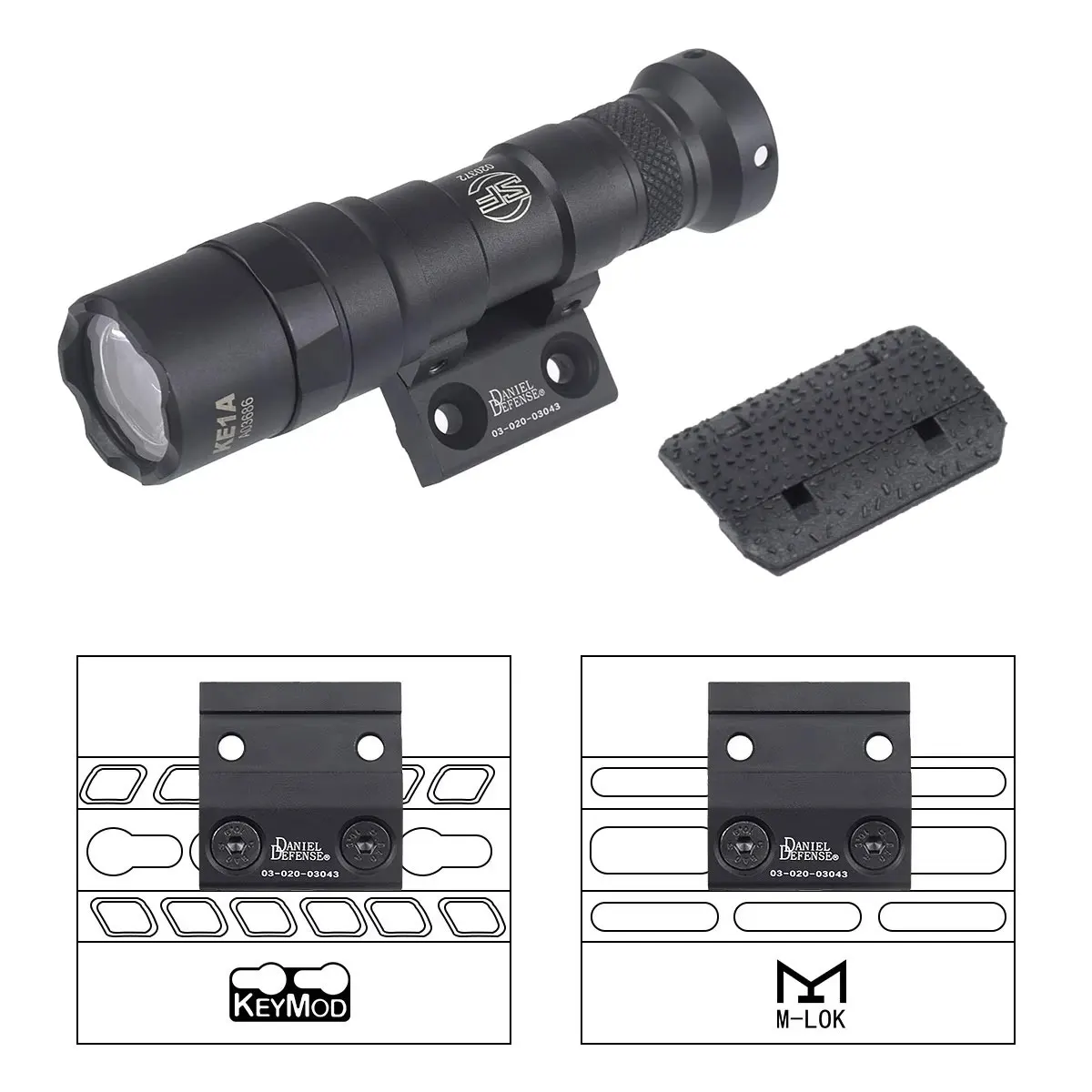 

Surefir M300 M600 Scout Light Weapon Offset Side Mount Plate MOE M-LOK Rail Cover for Flashlight Base Airsoft Mounts Hunting