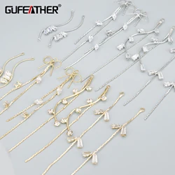 GUFEATHER M577,jewelry making findings,zircons,copper plated gold,pass REACH,nickel free,korean chain,diy earrings,10pcs/lot