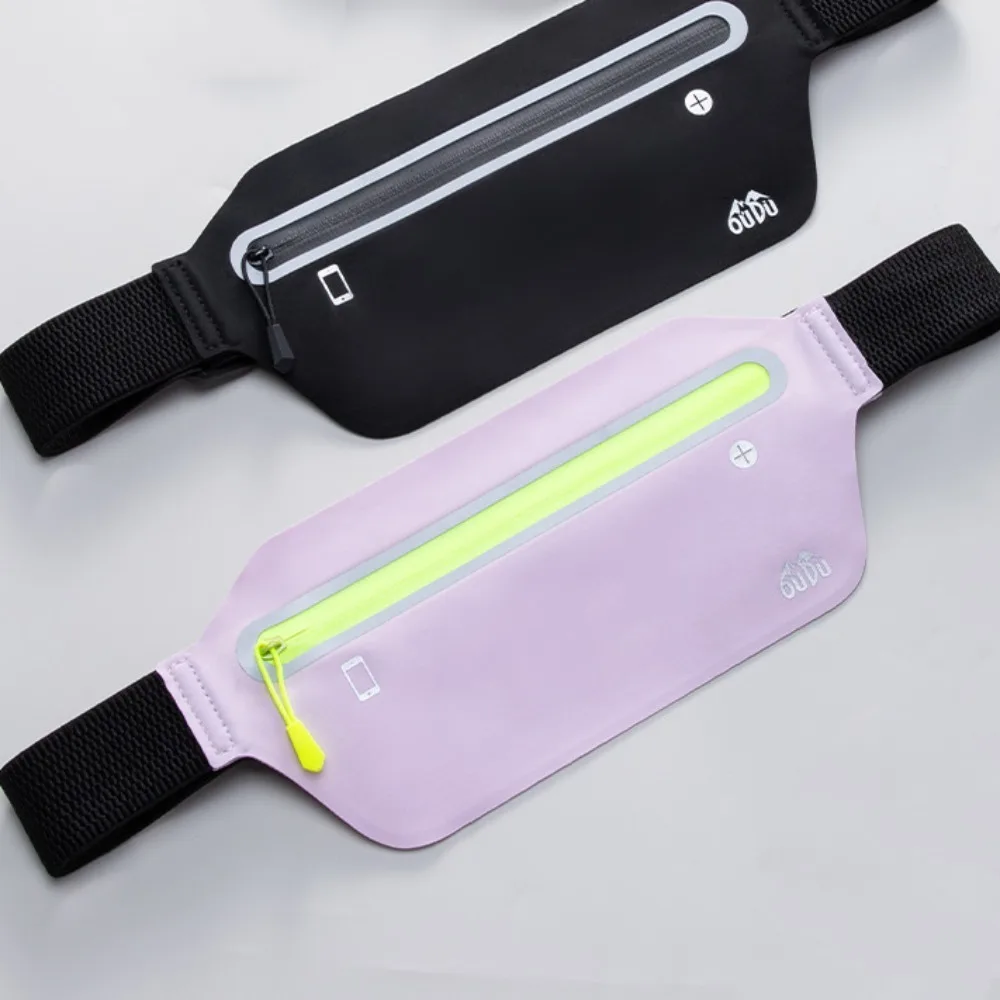 Ultra-Thin Sport Mobile Waist Bag Close Fitting High Elastic Running Waist Bag Large Capacity Breathable Sports Phone Bag