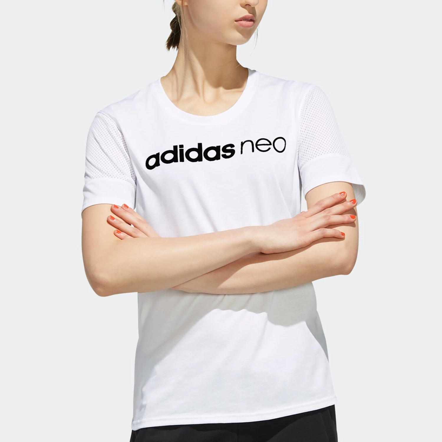 Adidas Authentic neo Casual Women's FARMTSHIRT Crew Neck Short T-Shirt EI4850