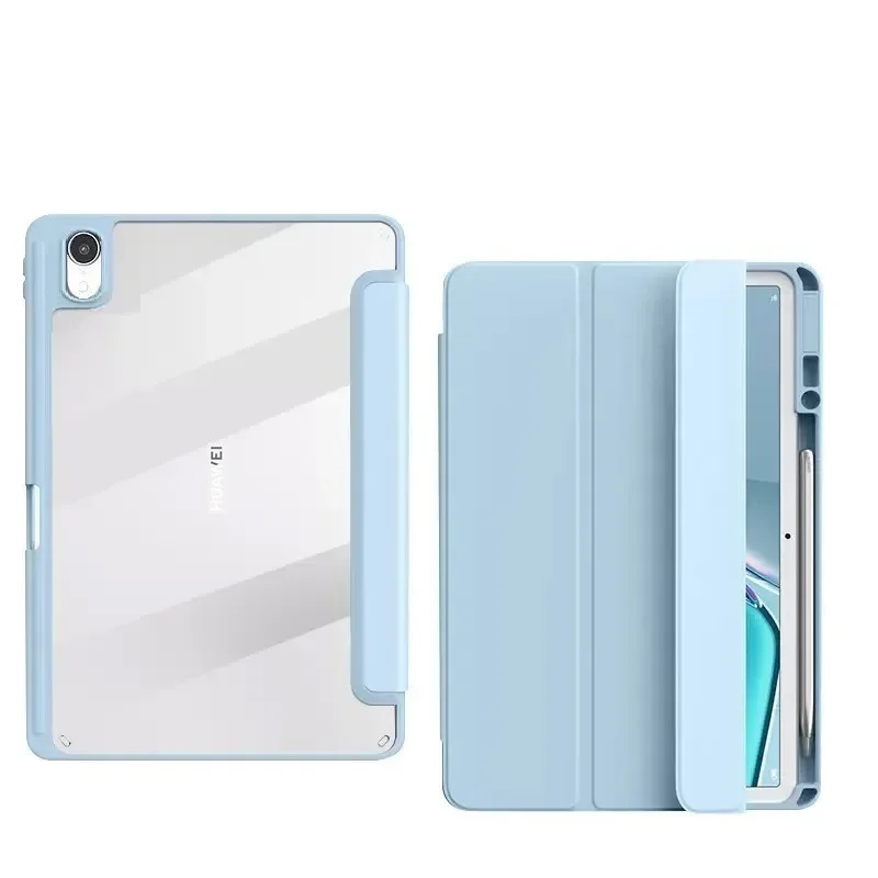 Gefenis For Huawei MatePad 11.5 S Case TGR-W09/W10 Trifold Acrylic Clear Back Hard Cover For Funda Matepad 11.5S Case With Pen H