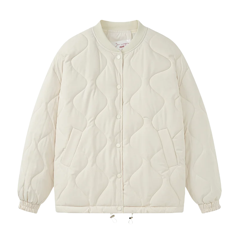 Parkas casual de peito único, manga comprida feminina, Tops da moda coreana, gola O, casacos finos femininos, simples, inverno, novo, 2024