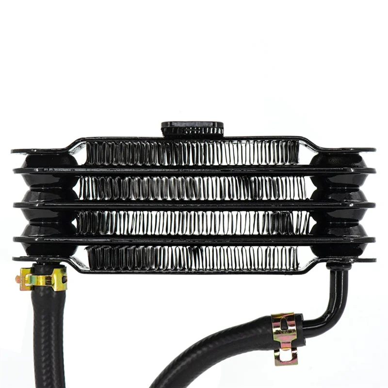 A96E-Aluminum Universal Motorcycle Oil Cooling Cooler Radiator Oil Cooler Set 158Mm Black