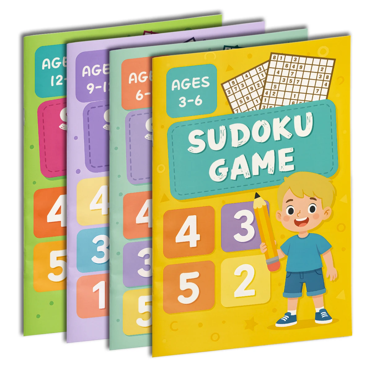 Kids Early Education Sudoku Puzzle Book, Brain Teaser Logic Game Workbook, Number Reasoning Training Book for Toddlers