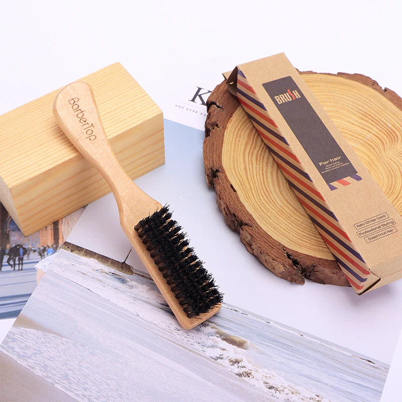 Men Styling Comb Beard Hair Brush Face Massage Shaving Comb Barber Anti-Knots Moustache Brush Wooden Combs