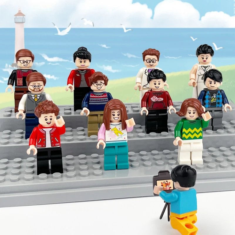 Blocos de construção das crianças brinquedo mini figura bonecas humanóides personagem dos desenhos animados presente aniversário playset educacional para crianças