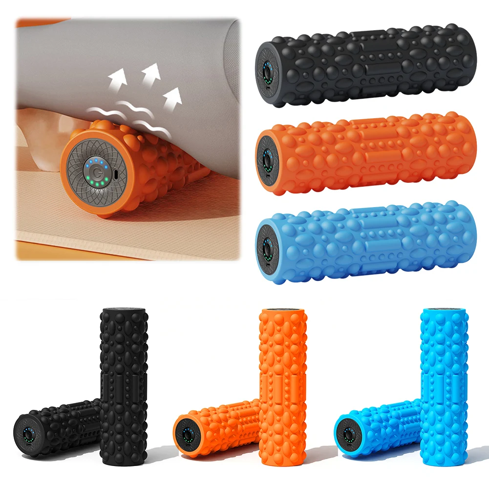 

Electric Vibrating Foam Roller Massage Column Rechargeable Exercise Roller 5 Modes Tissue Massager for Yoga Pilates
